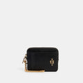 Coach Zip Card Case Gold Black