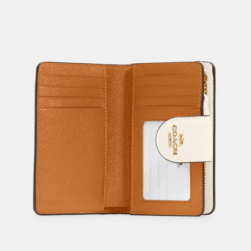 Coach Medium Corner Zip Wallet Gold Chalk
