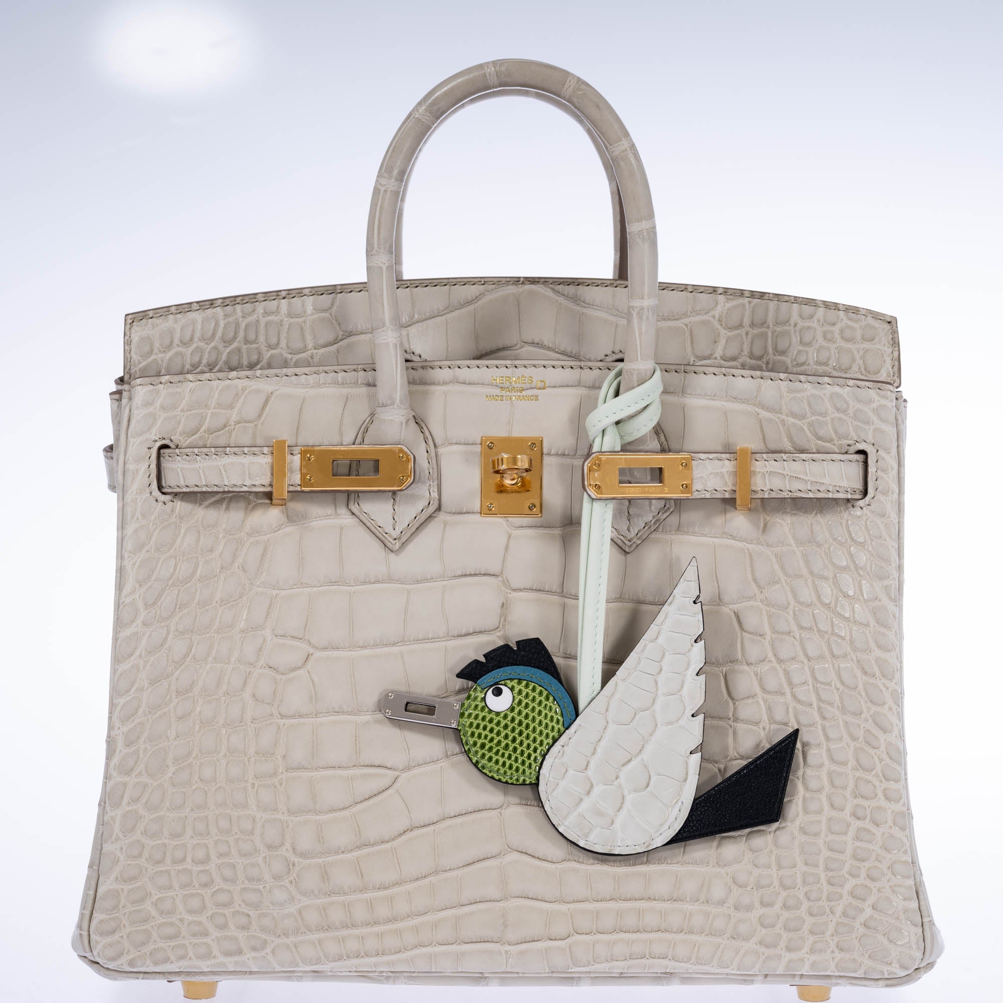 Hermès Birkin 25 Beton Matte Alligator Gold Hardware