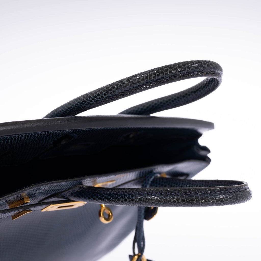 Hermès Birkin 25 Bleu de Malte Lizard Gold Hardware
