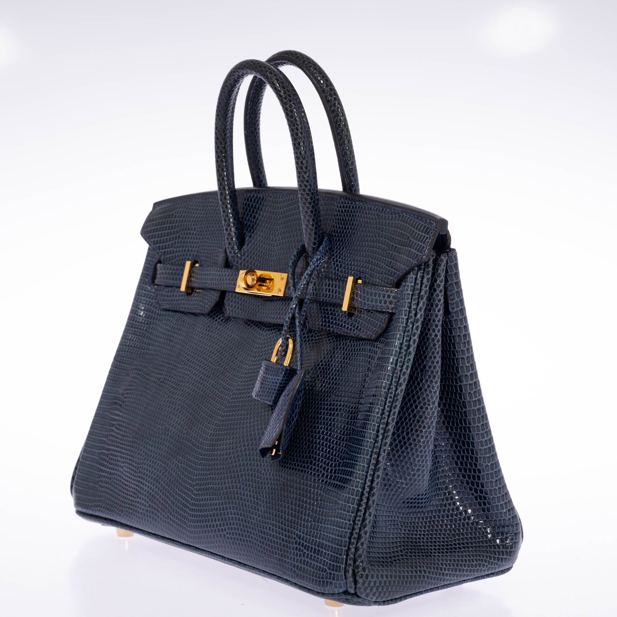 Hermès Birkin 25 Bleu de Malte Lizard Gold Hardware