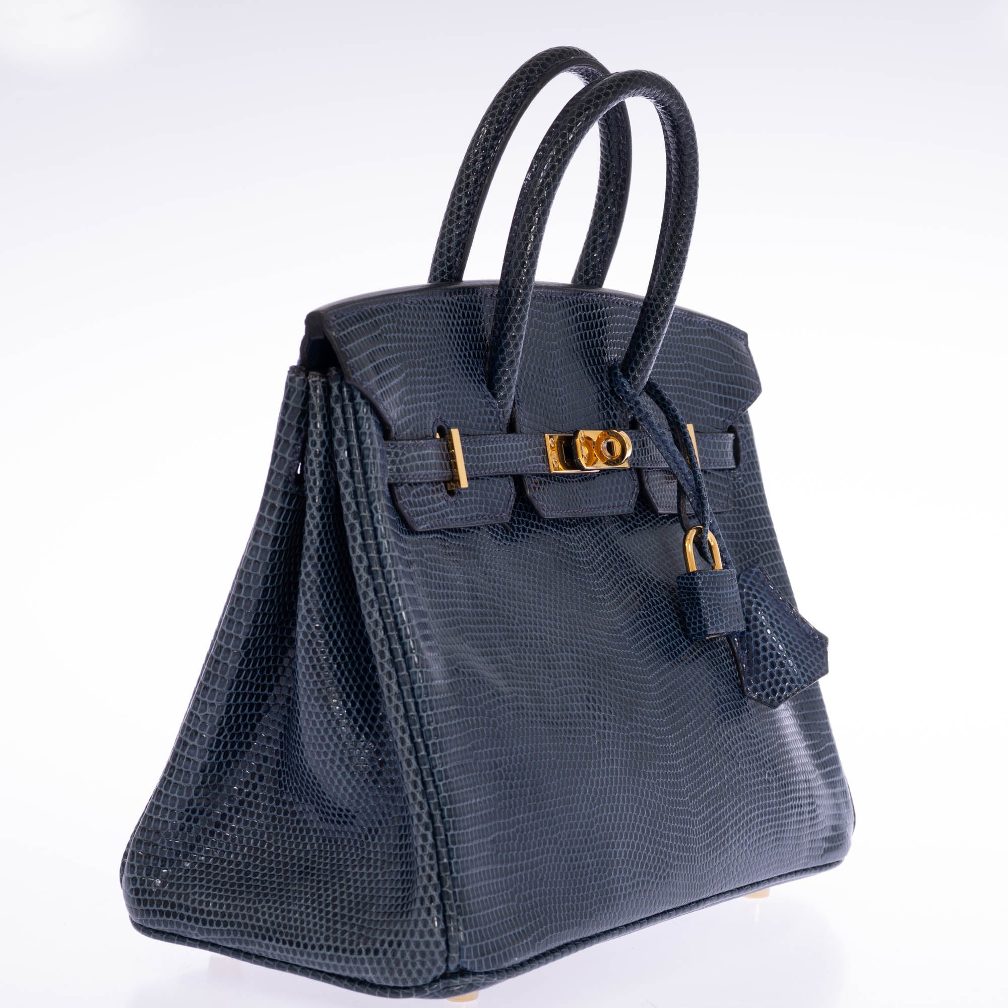 Hermès Birkin 25 Bleu de Malte Lizard Gold Hardware