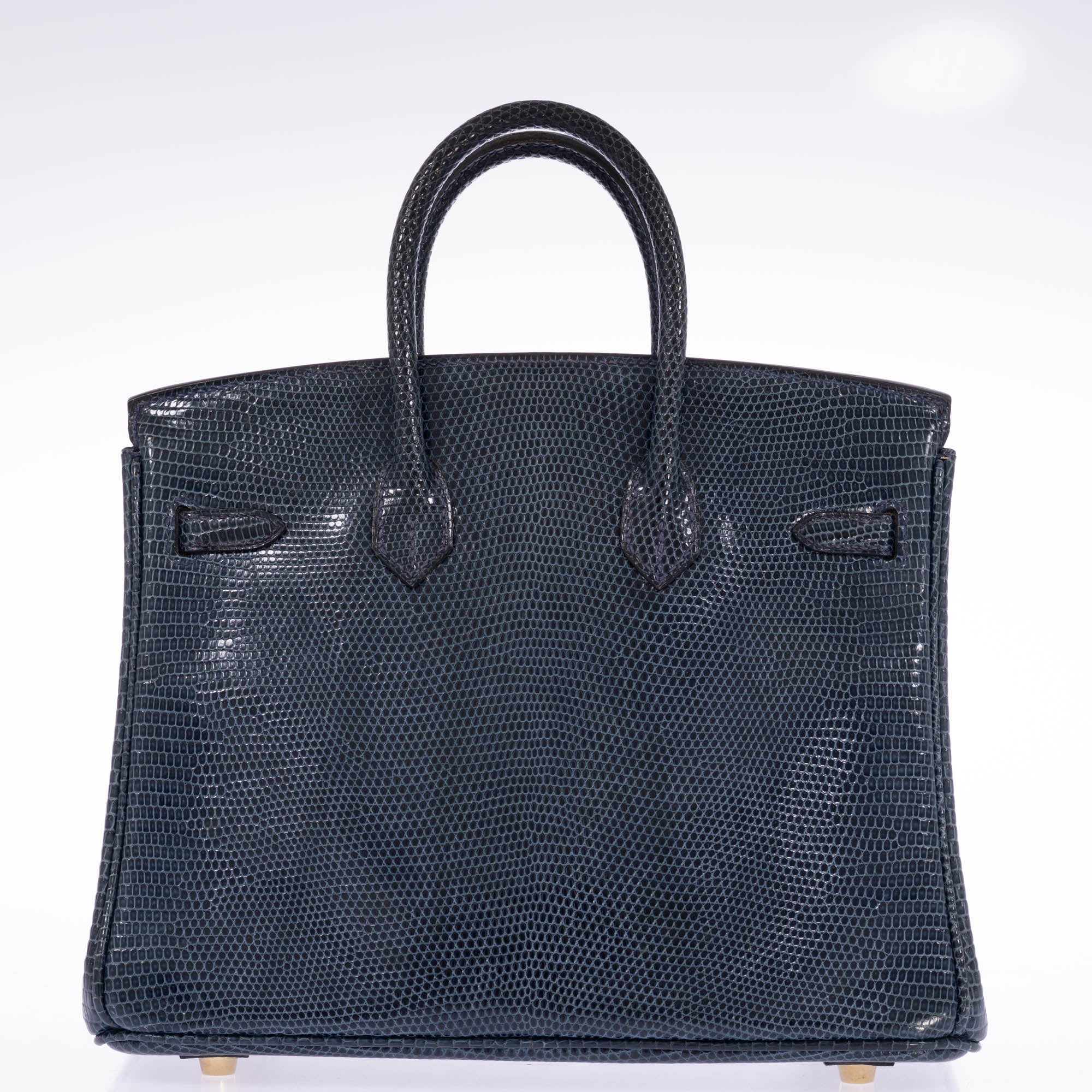 Hermès Birkin 25 Bleu de Malte Lizard Gold Hardware