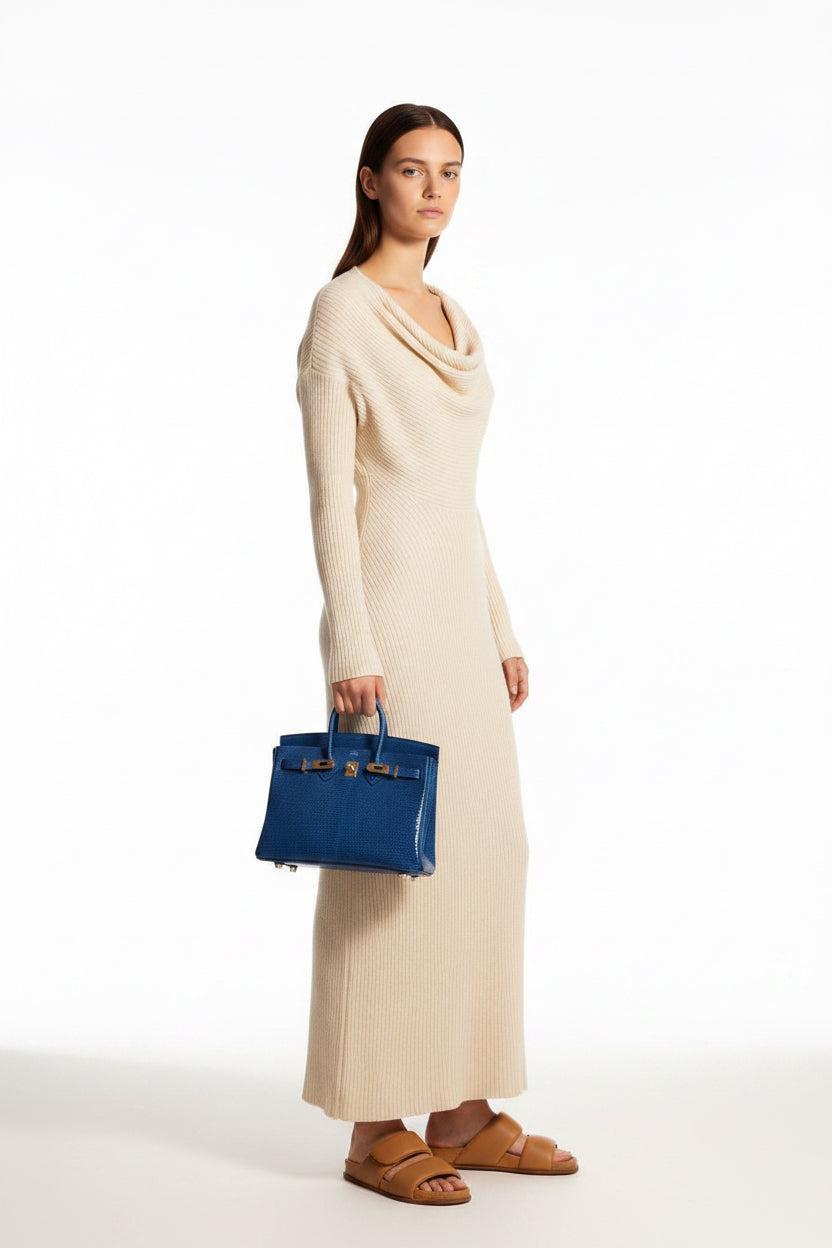 Hermès Birkin 25 Blue Sapphire Niloticus Lizard Palladium Hardware