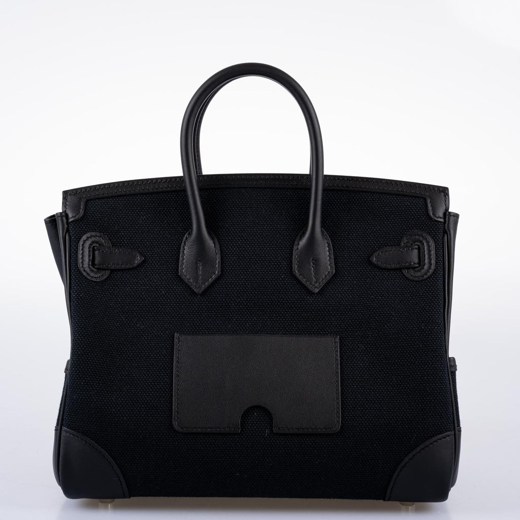 Hermès Birkin 25 Cargo Black Toile Goeland & Swift Leather Palladium Hardware