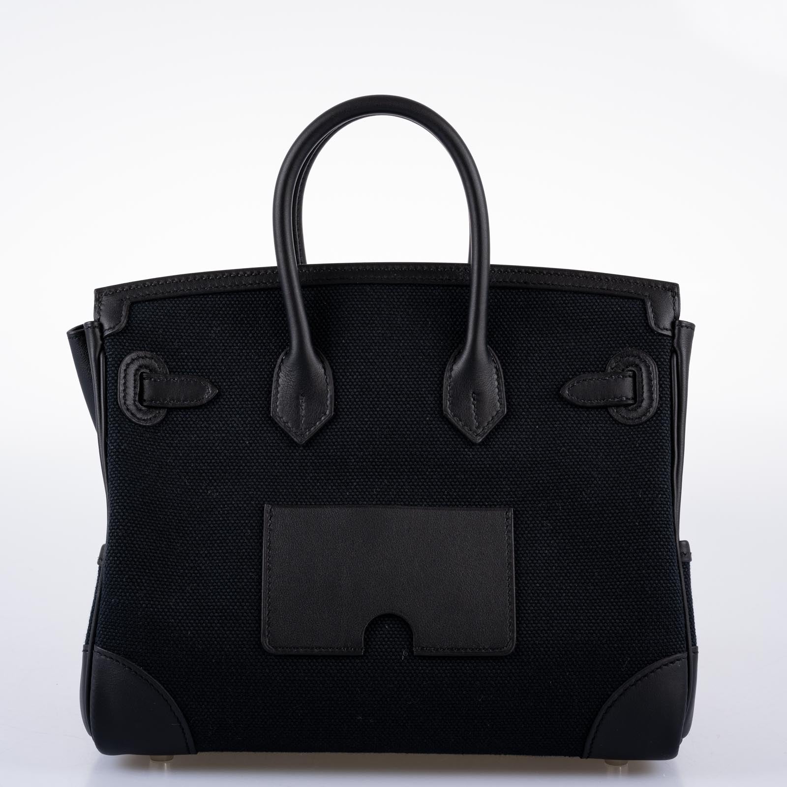 Hermès Birkin 25 Cargo Black Toile Goeland & Swift Leather Palladium Hardware