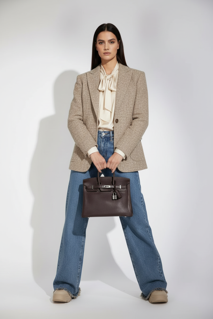 Hermès Birkin 25 Ebene Barenia Faubourg Bag Palladium Hardware Limited Edition