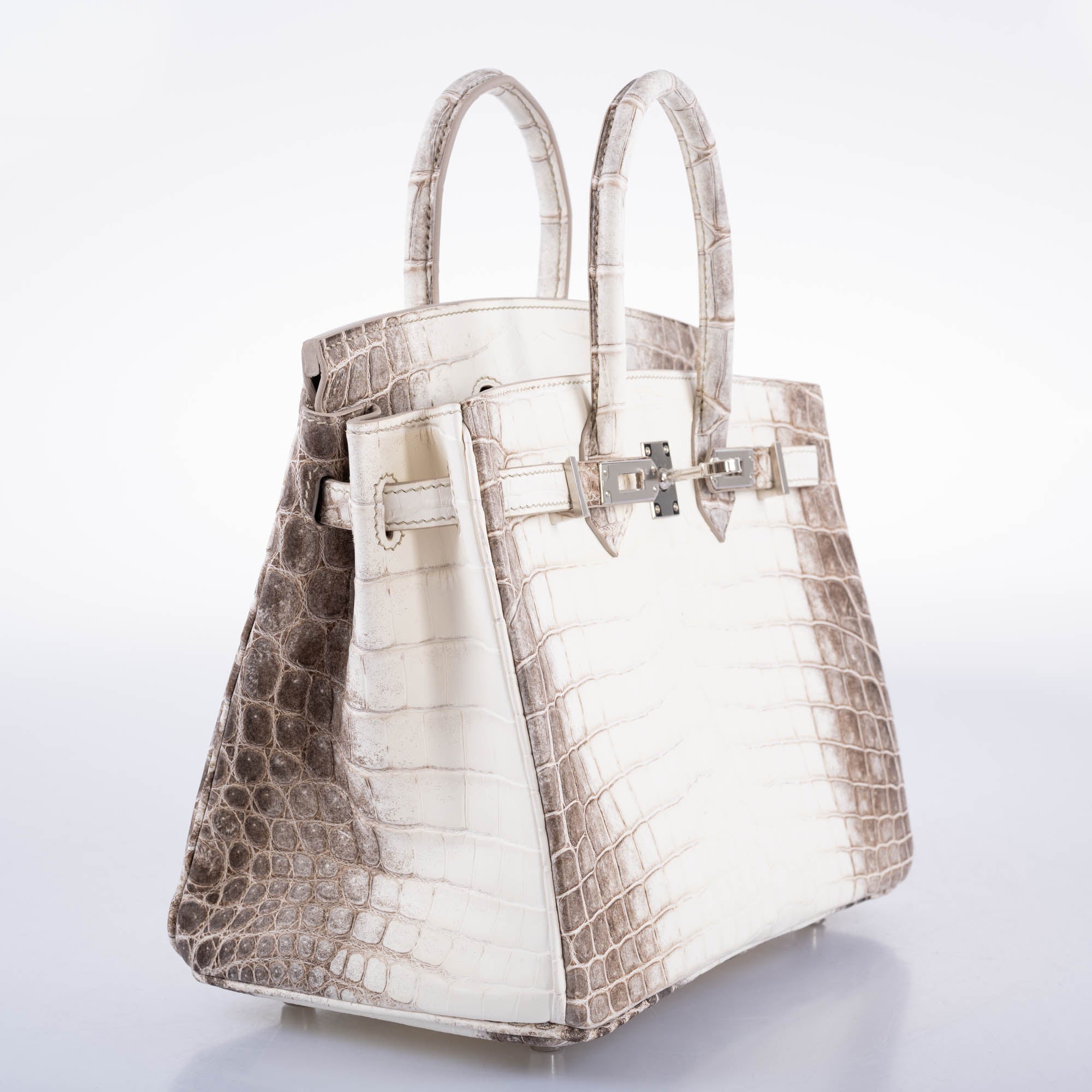 Hermès Birkin 25 Himalayan White Niloticus Crocodile Palladium Hardware