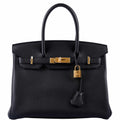 Hermès Birkin 30 Black Togo Gold Hardware