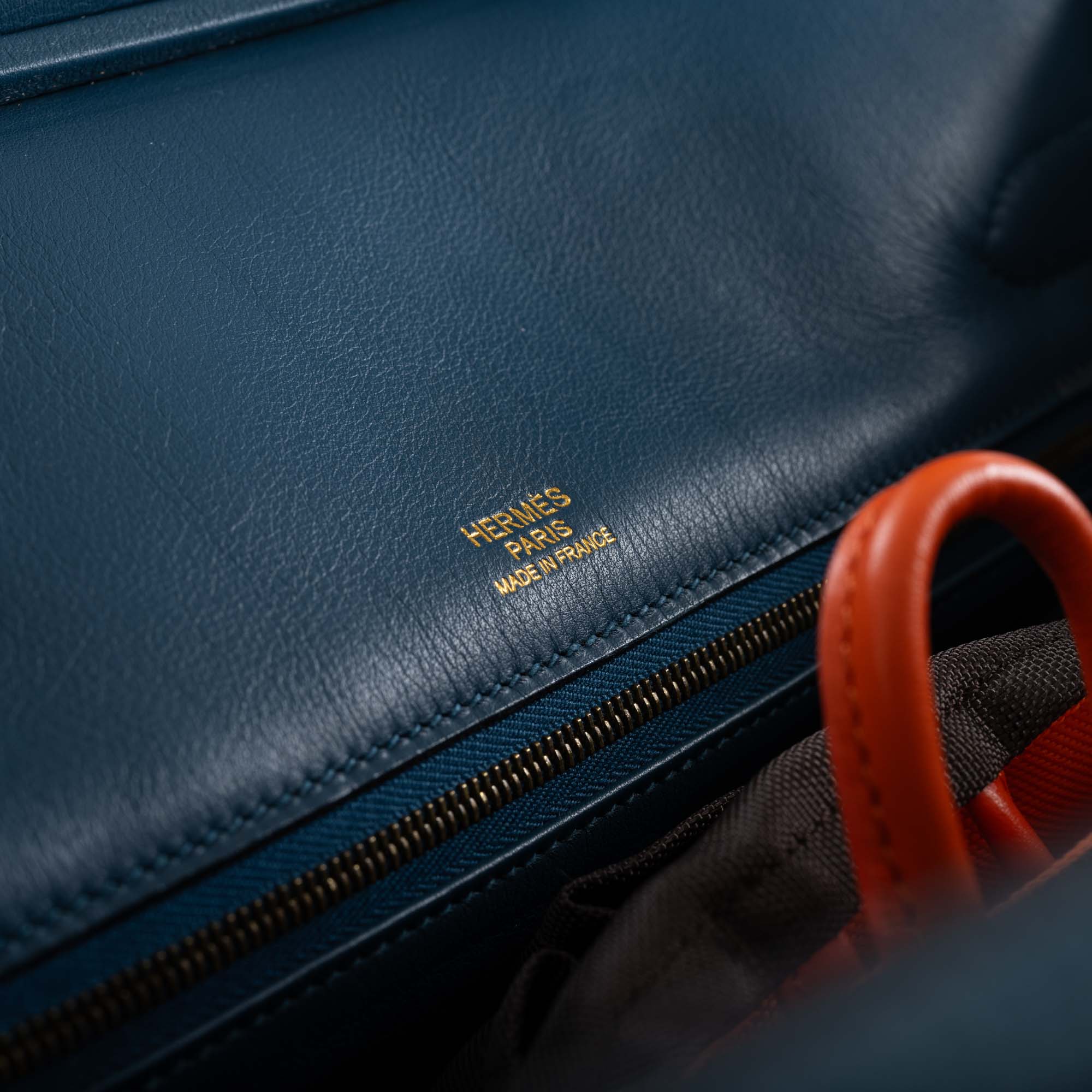 Hermès Birkin 30 Bleu Tempête Grizzly Doblis/Swift Permabrass Hardware