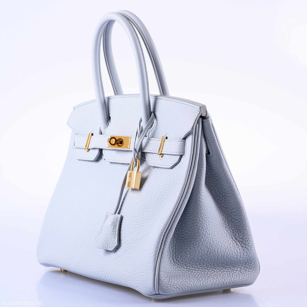 Hermès Birkin 30 Blue Pale Togo Gold Hardware - T