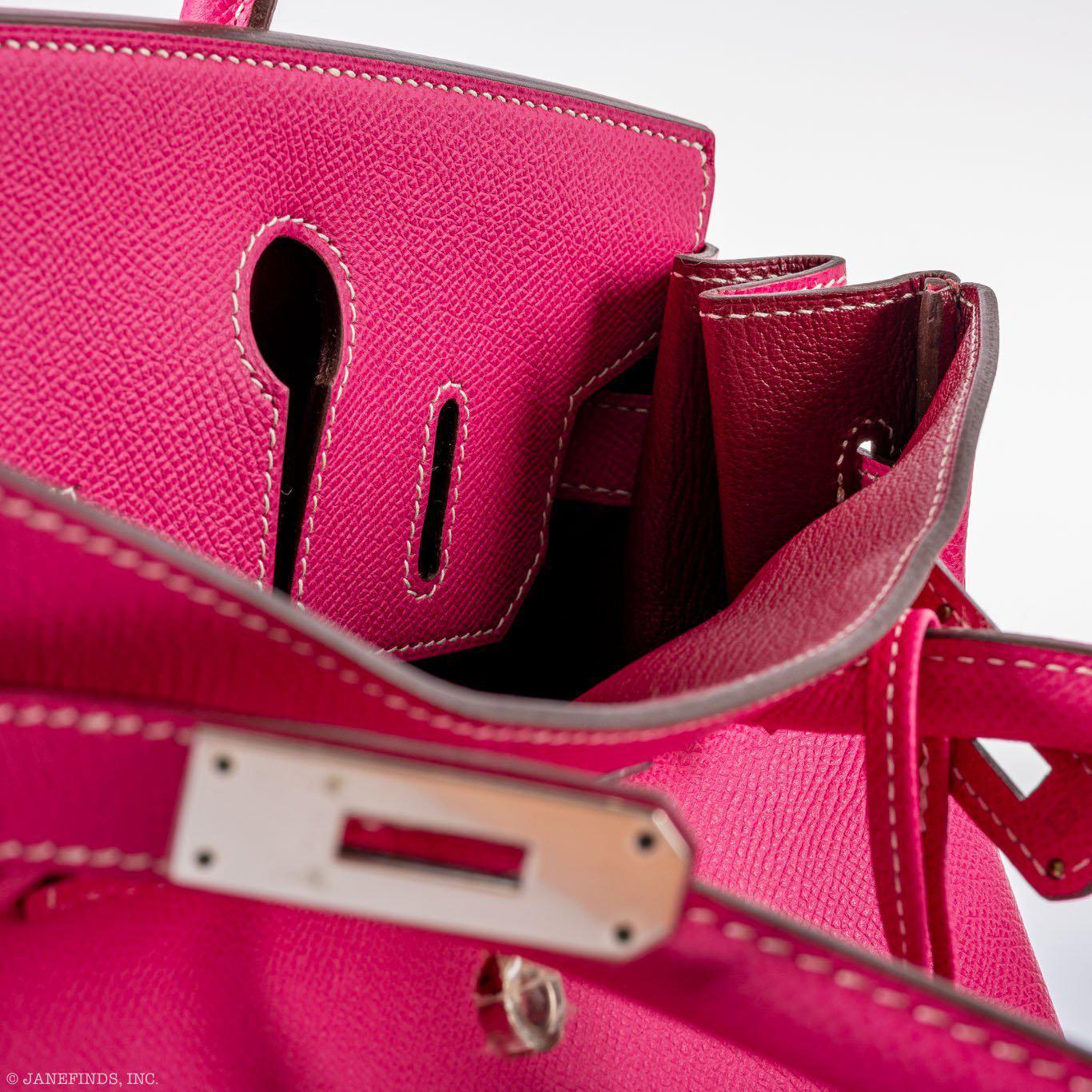 Hermès Birkin 30 Candy Collection Rose Tyrien & Rubis Epsom Palladium Hardware