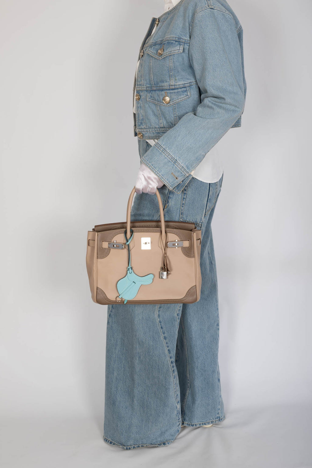 Hermès Birkin 30 Ghillies Argile & Étoupe Swift Palladium Hardware