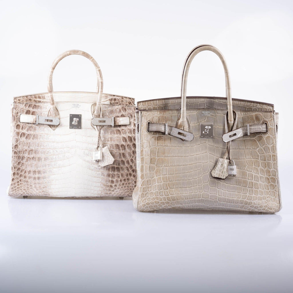 Hermès Birkin 30 Gris Cendre Himalaya Matte Niloticus Crocodile 18K White Gold and Diamond Hardware