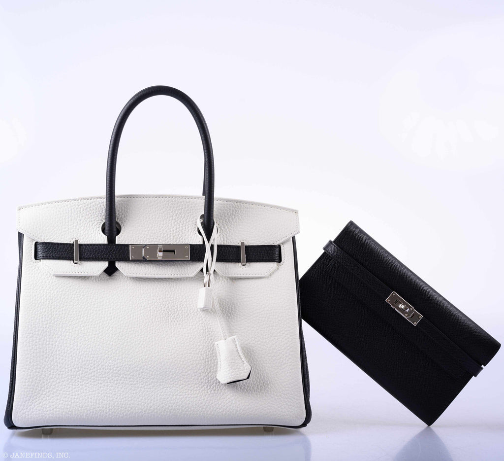 Hermès Birkin 30 HSS Black & White Togo Palladium Hardware - 2018, C