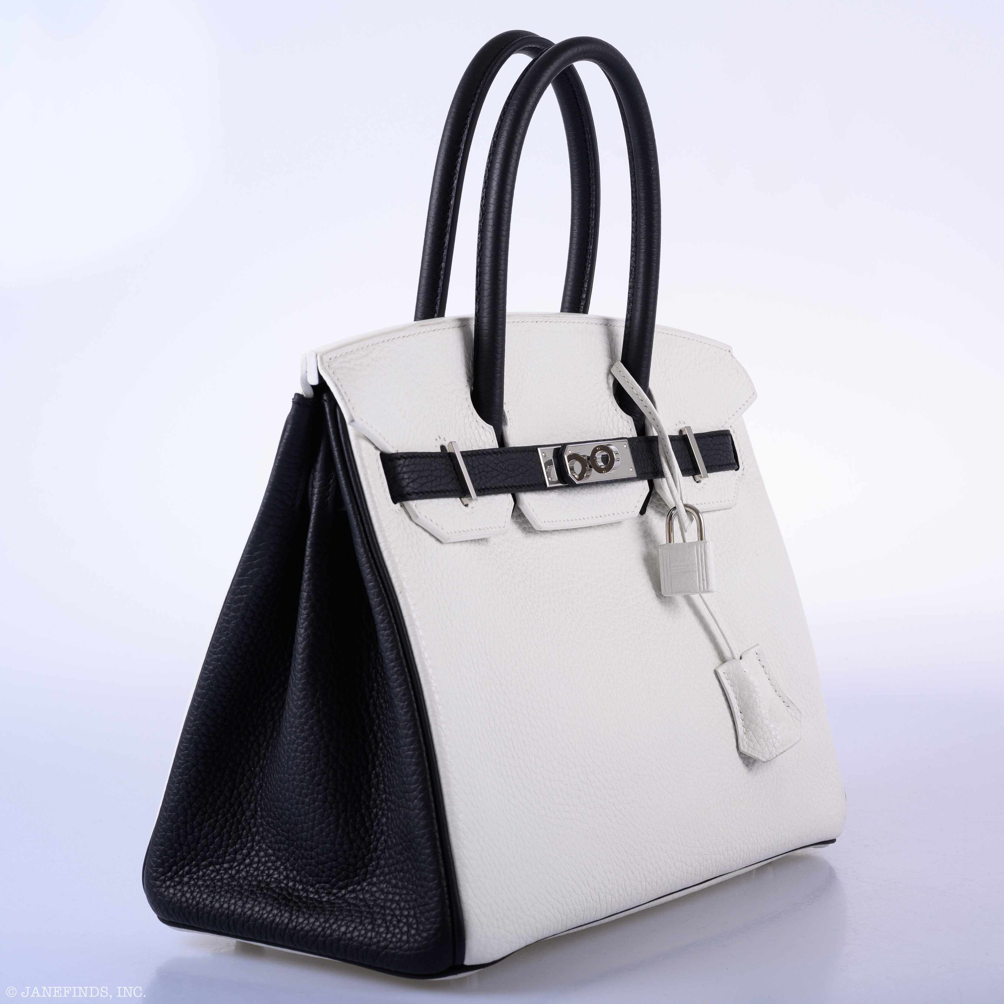 Hermès Birkin 30 HSS Black & White Togo Palladium Hardware - 2018, C