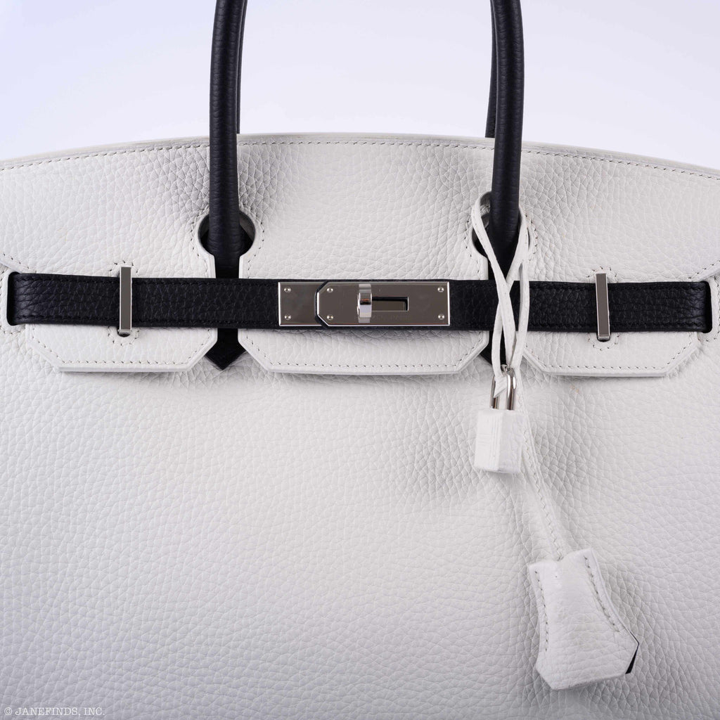 Hermès Birkin 30 HSS Black & White Togo Palladium Hardware - 2018, C