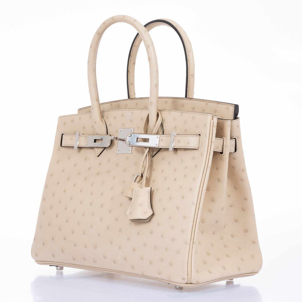 Hermès Birkin 30 Parchemin Ostrich Palladium Hardware