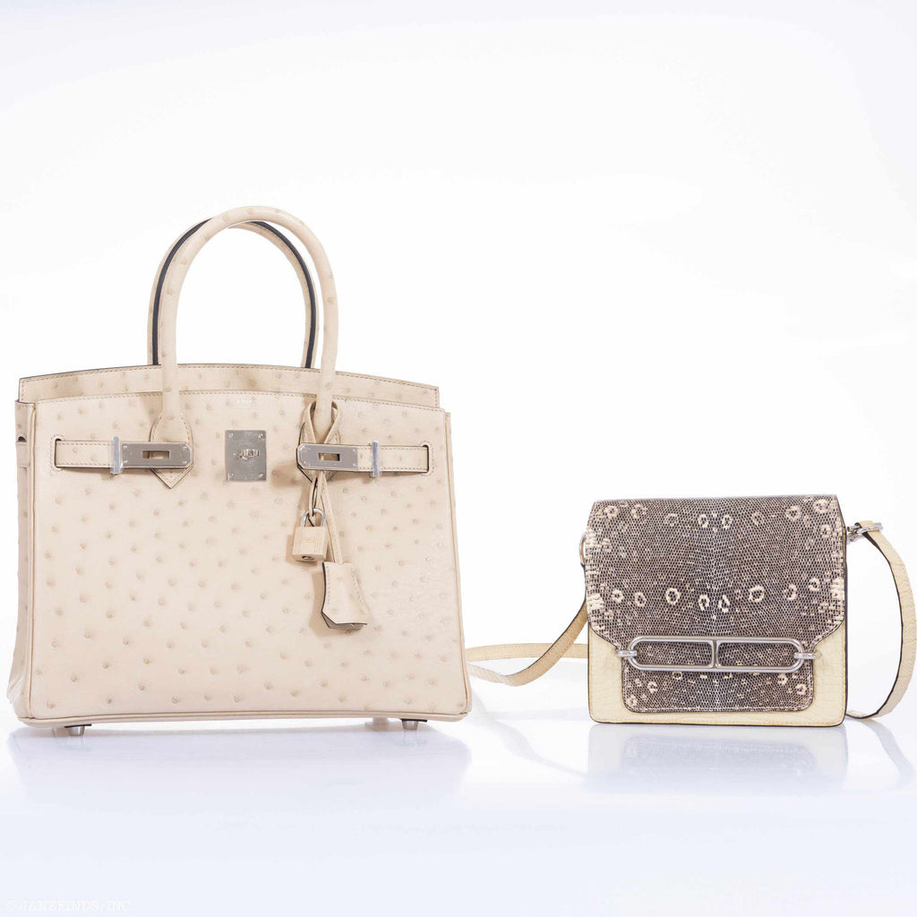 Hermès Birkin 30 Parchemin Ostrich Palladium Hardware