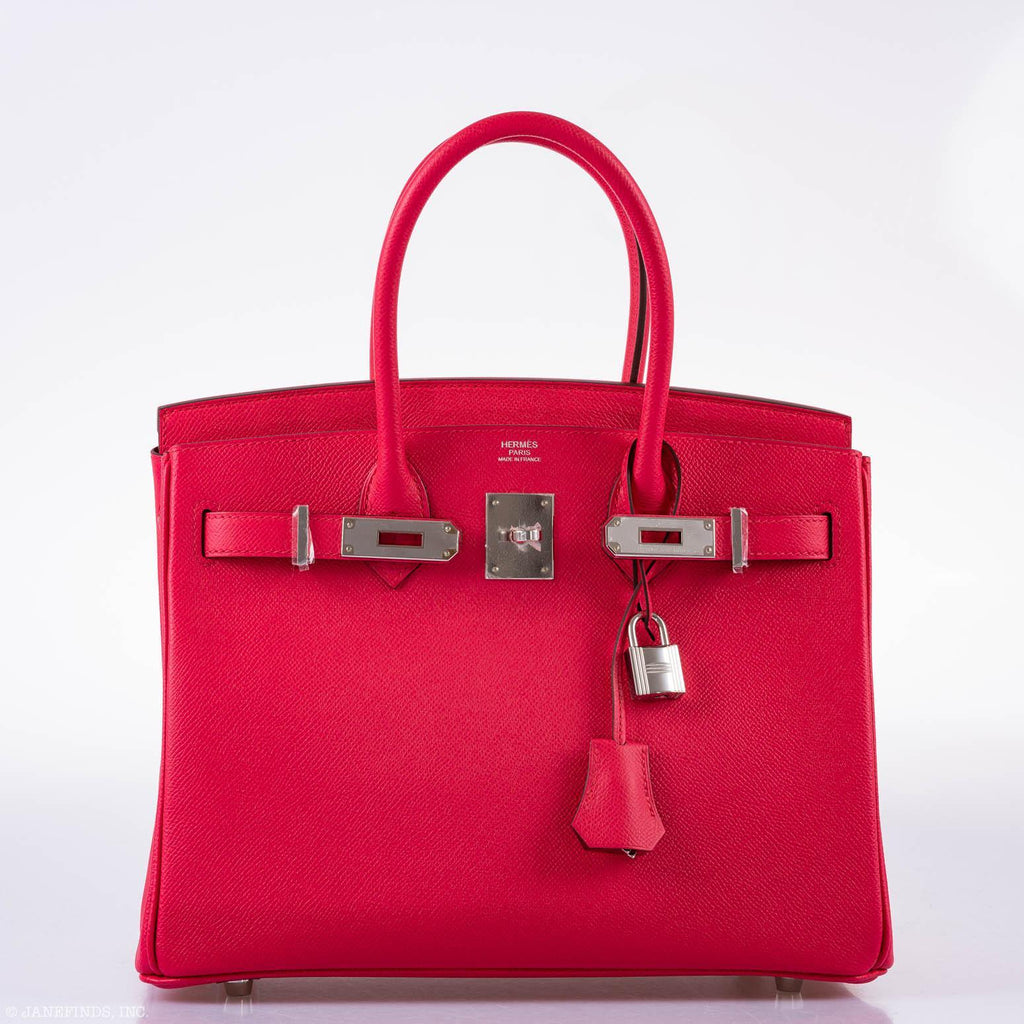 Hermès Birkin 30 Rose Extreme Epsom Palladium Hardware - 2020, Y