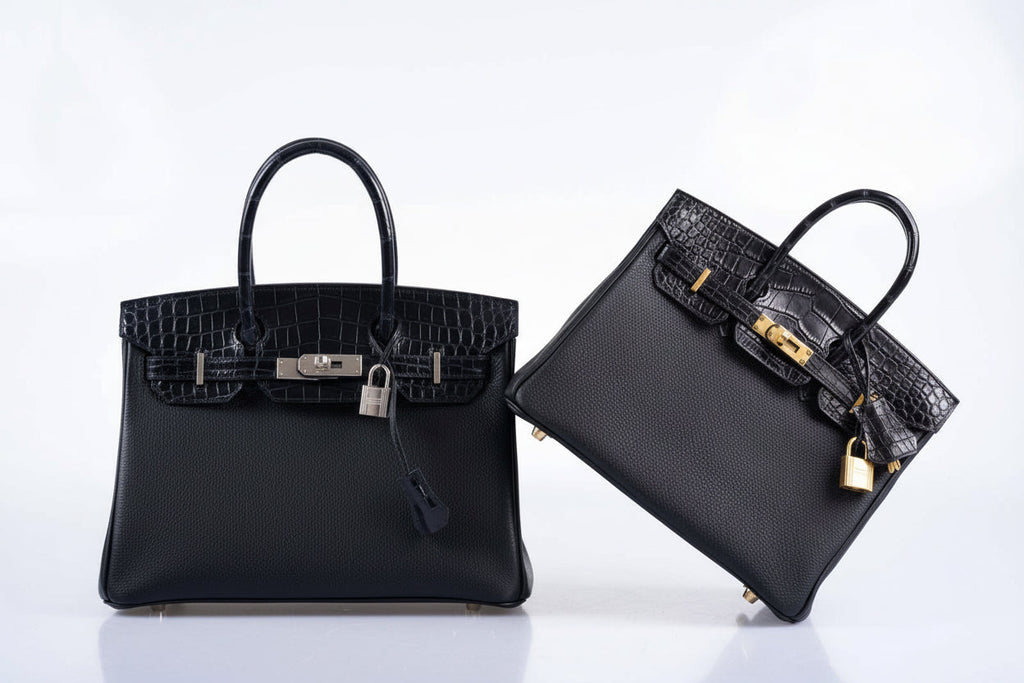 Hermès Birkin 30 Touch Shiny Bleu Marine Nilo Crocodile Black Novillo Palladium Hardware