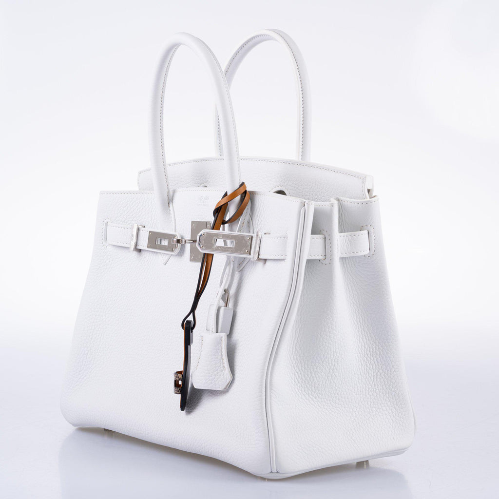 Hermès Birkin 30 White Clemence with Palladium Hardware - 2016, X