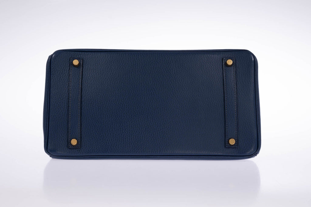 Hermès Birkin 35 Bleu Marine Ardennes Gold Hardware