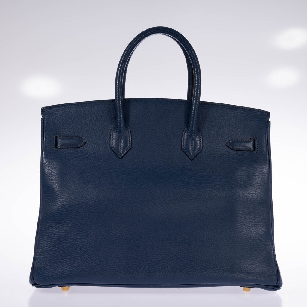 Hermès Birkin 35 Bleu Marine Ardennes Gold Hardware