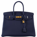 Hermès Birkin 35 Blue Nuit Togo Gold Hardware - 2019, D