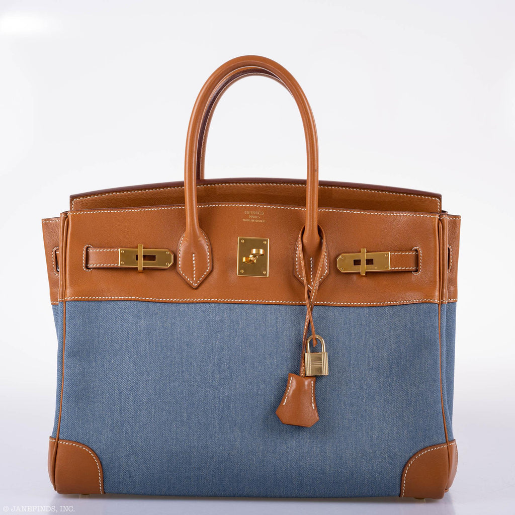 Hermès Birkin 35 Denim and Barenia Gold Hardware