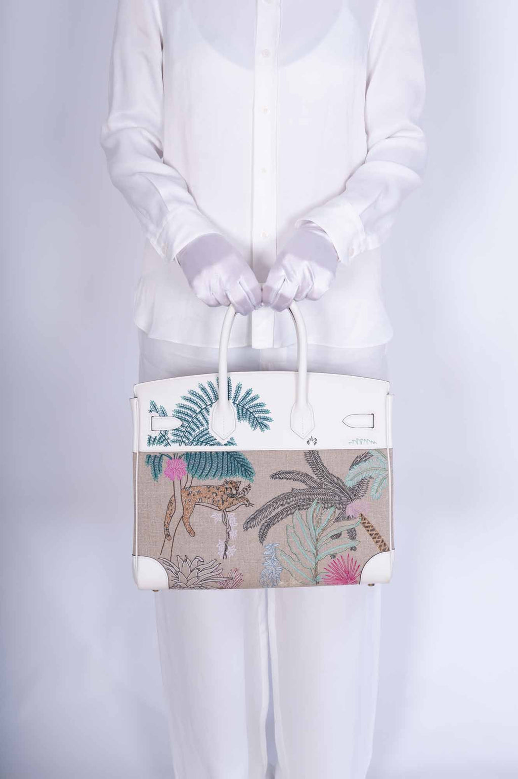 Hermès Birkin 35 Faubourg Tropical Blanc Swift Palladium Hardware