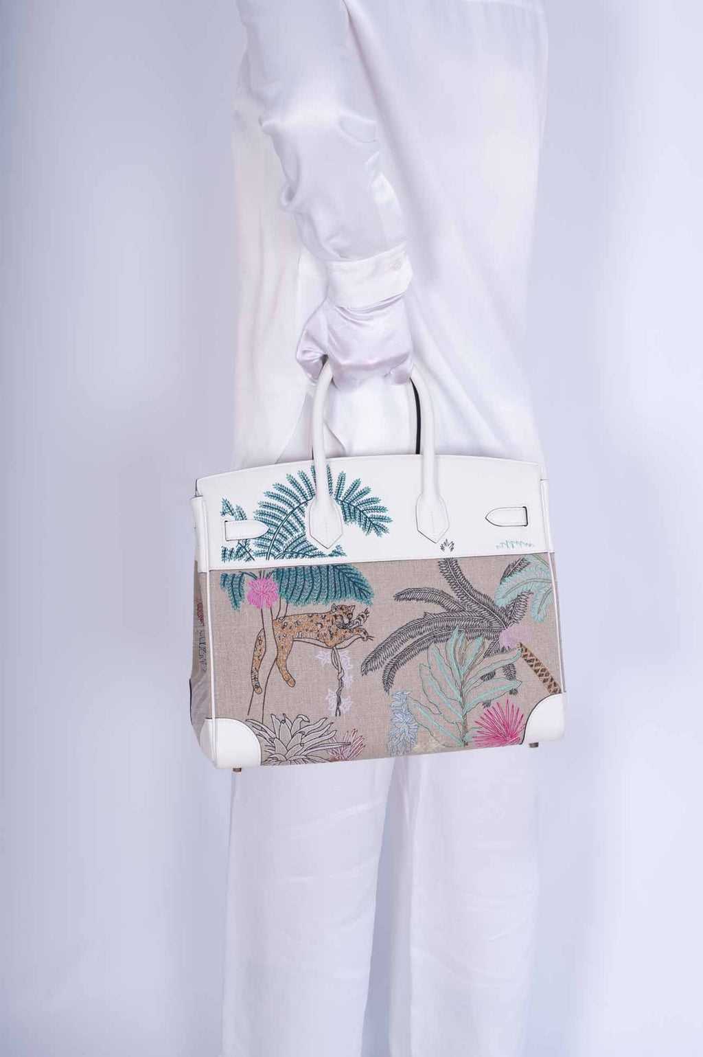 Hermès Birkin 35 Faubourg Tropical Blanc Swift Palladium Hardware
