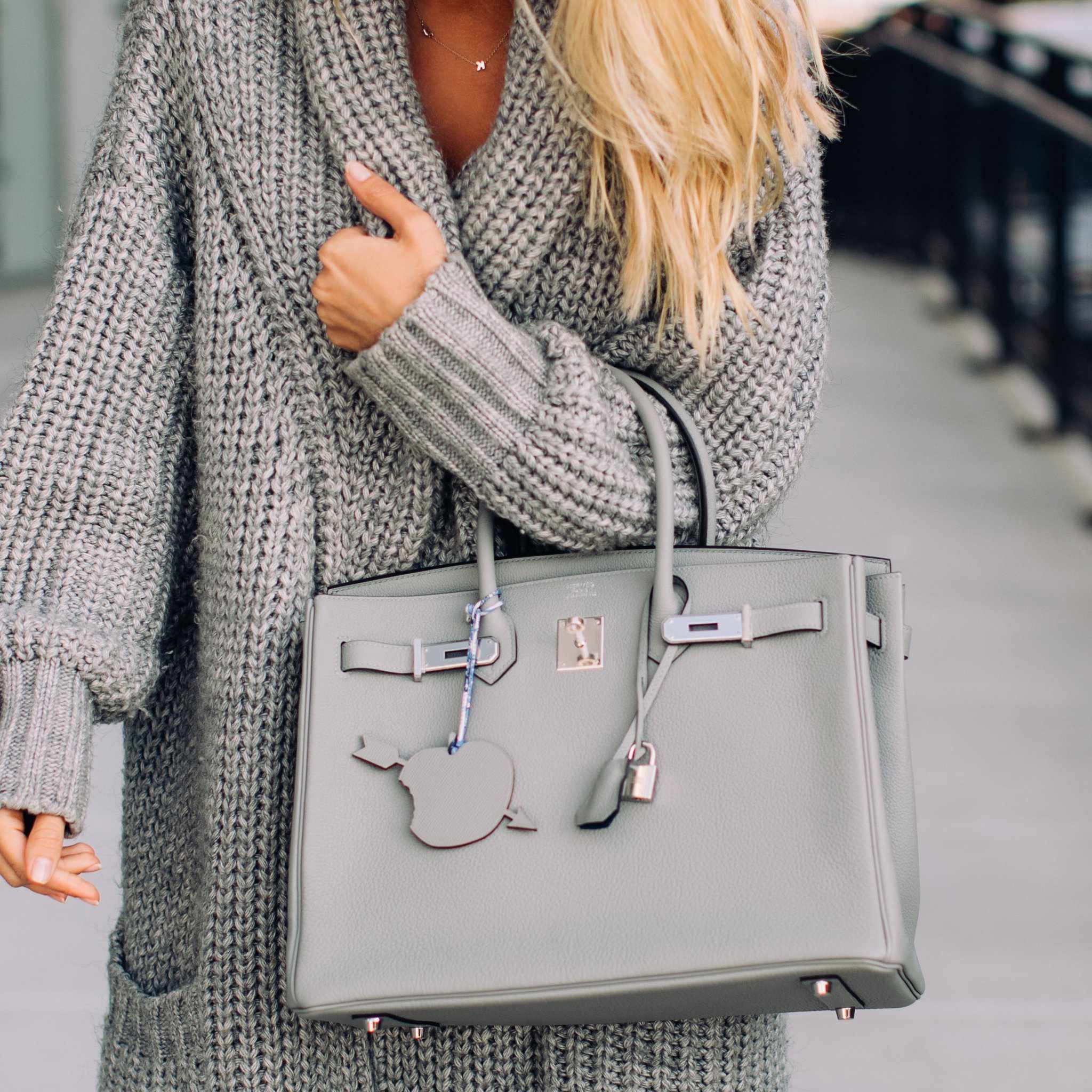 Hermès Birkin 35 Gris Mouette Verso Blue Agate Togo Palladium Hardware - 2016, X