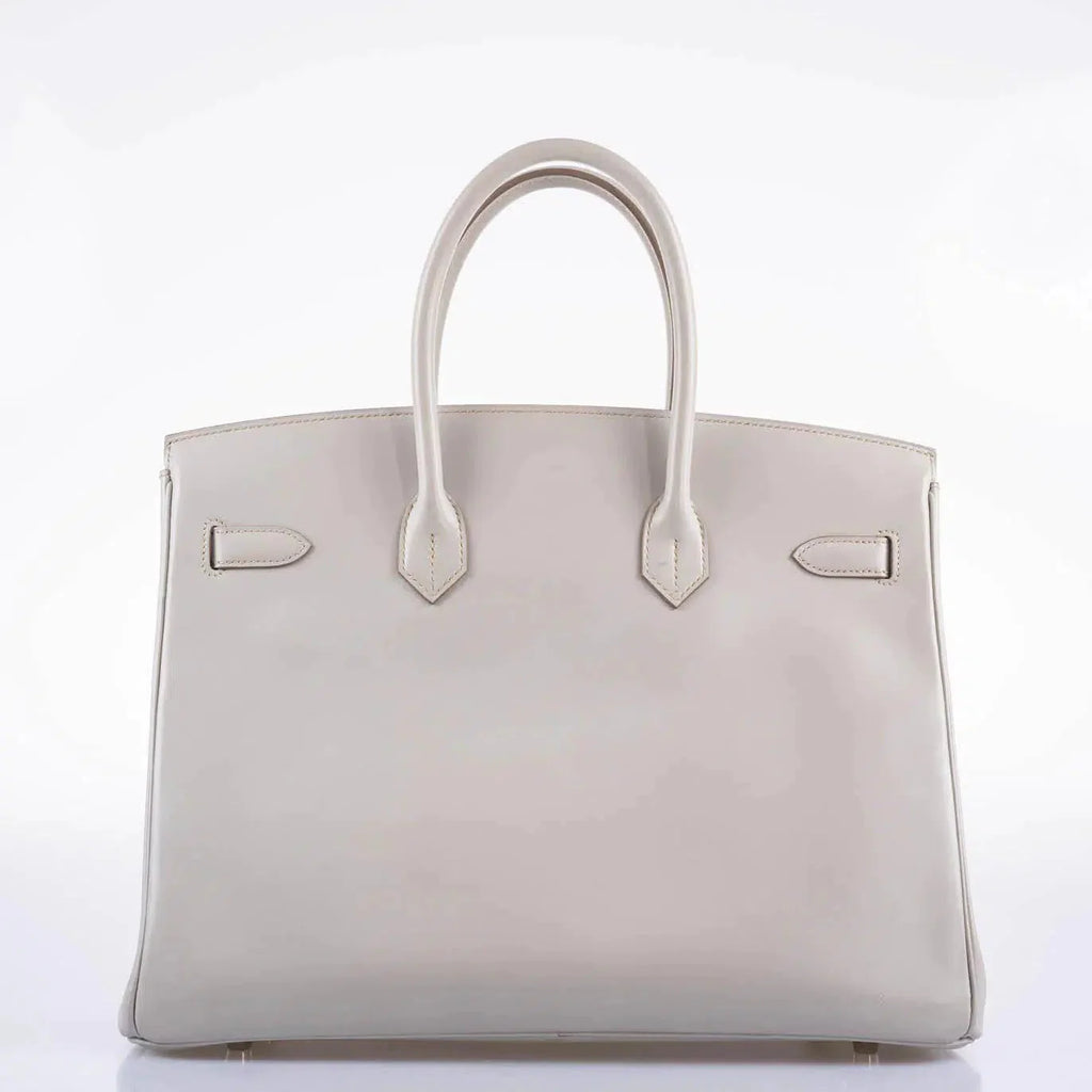 Hermès Birkin 35 Gris Perle Tadelakt Guilloche Palladium Hardware