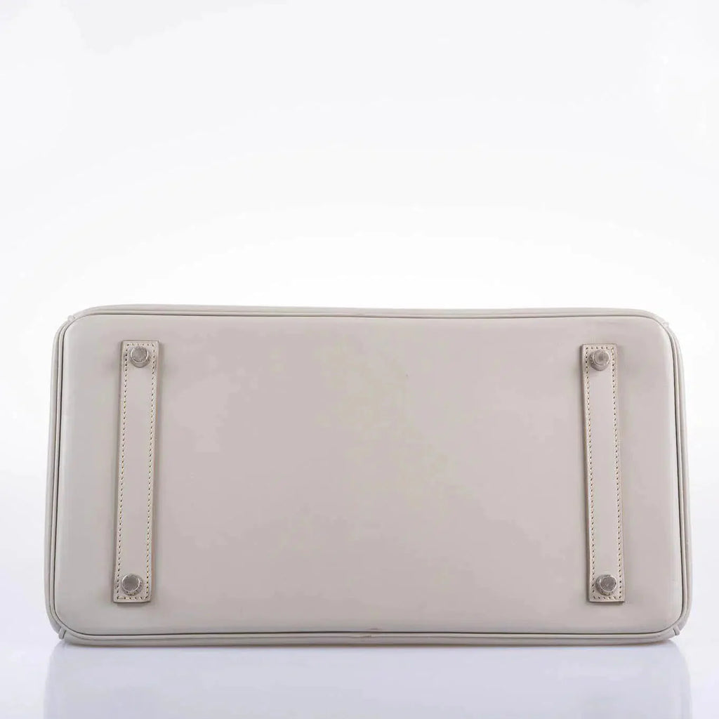 Hermès Birkin 35 Gris Perle Tadelakt Guilloche Palladium Hardware