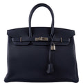 Hermès Birkin 35 HSS Blue Nuit Outside & Gris Etain Inside Togo Palladium Hardware