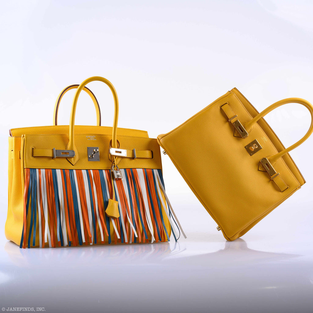 Hermès Birkin 35 HSS Fringe Soleil Togo & Multicolor Swift Palladium Hardware