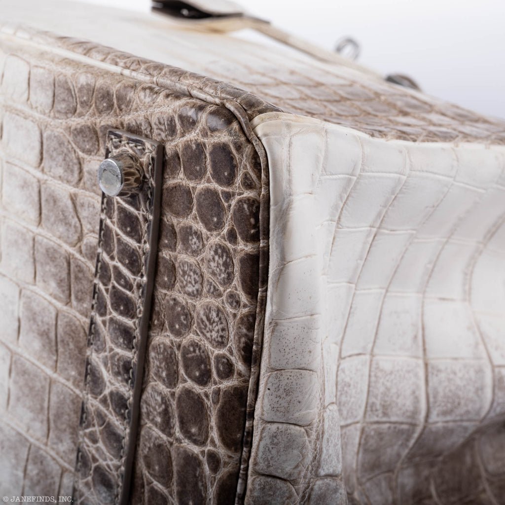 Hermès Birkin 35 Himalaya Niloticus Crocodile 18K White Gold & Diamond Hardware