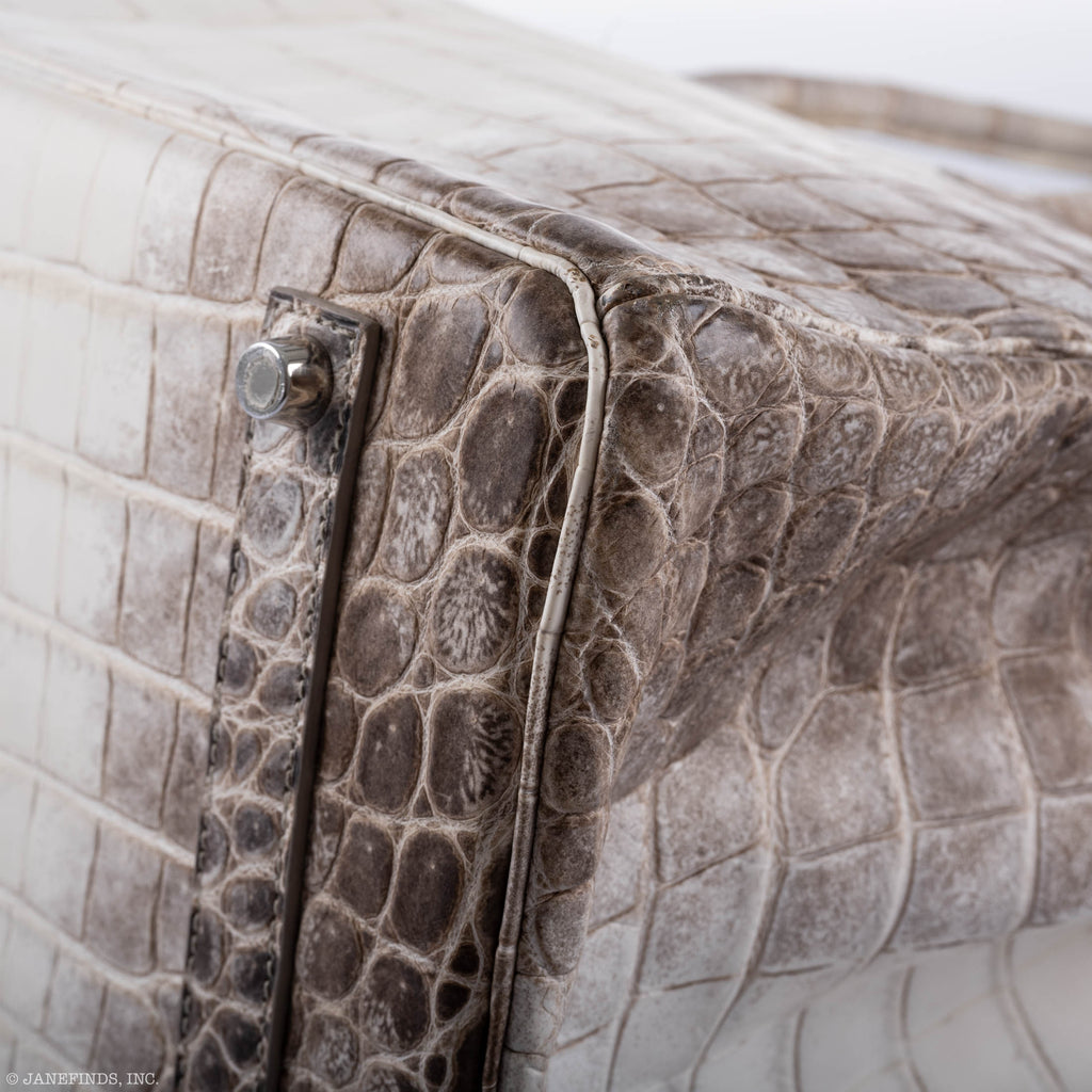 Hermès Birkin 35 Himalaya Niloticus Crocodile 18K White Gold & Diamond Hardware