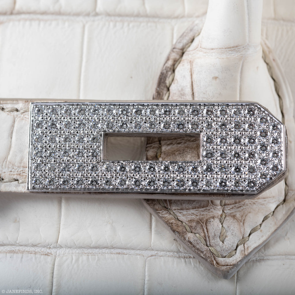 Hermès Birkin 35 Himalaya Niloticus Crocodile 18K White Gold & Diamond Hardware