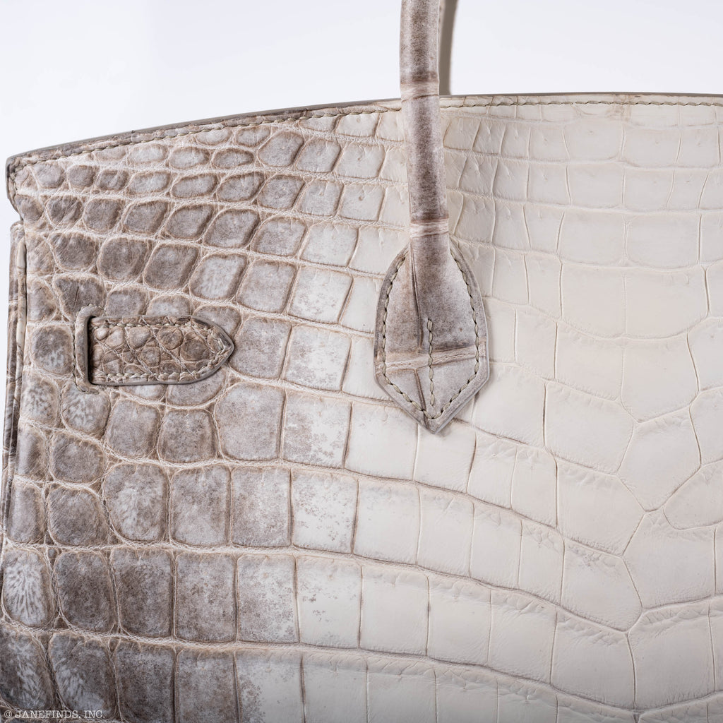 Hermès Birkin 35 Himalaya Niloticus Crocodile 18K White Gold & Diamond Hardware