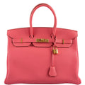 Hermès Birkin 35 Rose Lipstick Togo Gold Hardware - 2013, Q Square