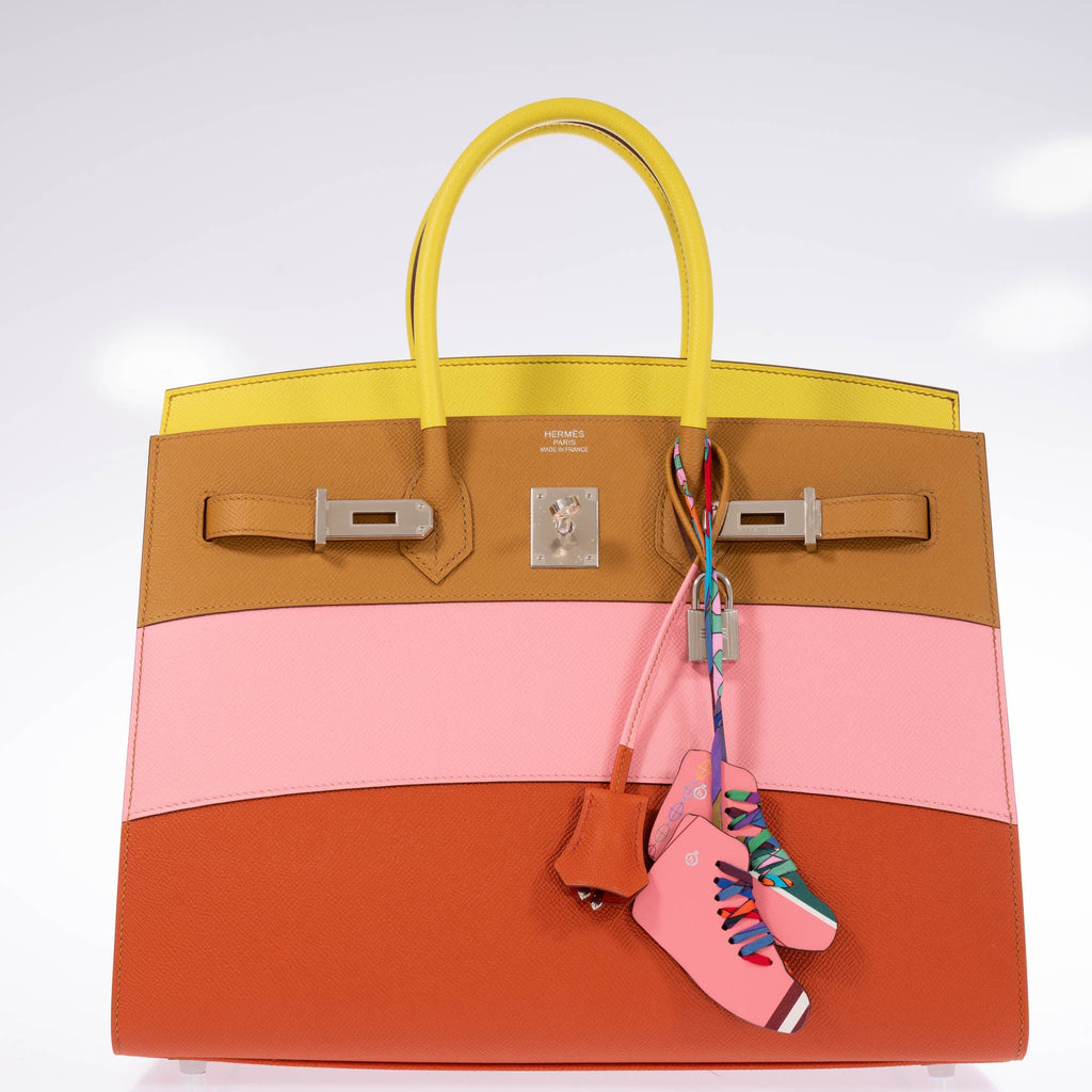 Hermès Birkin 35 Sellier "Sunrise" Rainbow Epsom Palladium Hardware