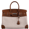 Hermès Birkin 35 Toile & Barenia with Palladium Hardware - 2009, M Square