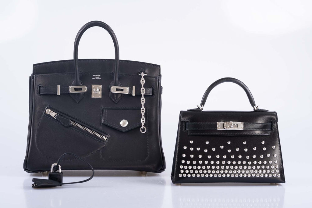 Hermès Birkin Rock 25 Noir Volupto Palladium Hardware