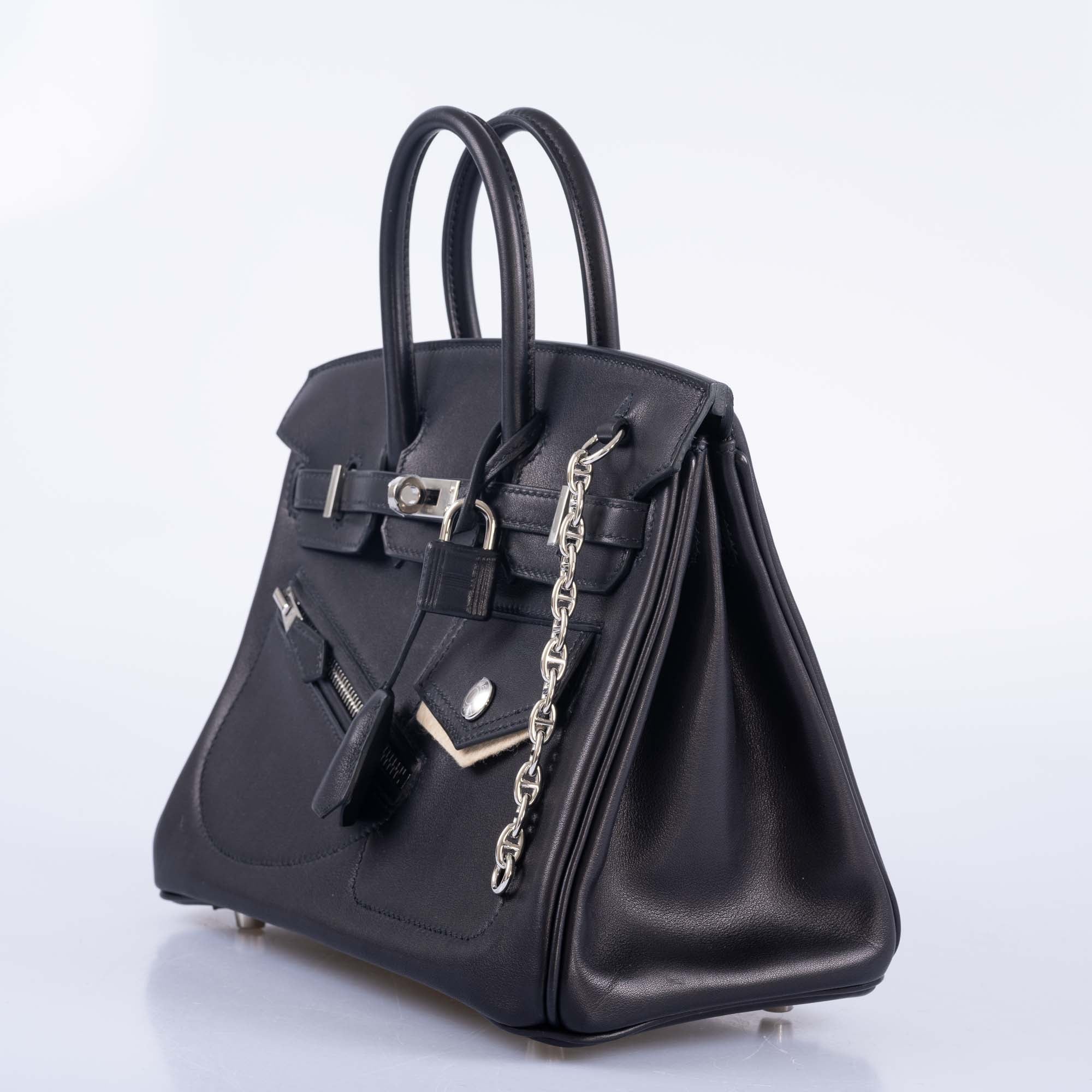 Hermès Birkin Rock 25 Noir Volupto Palladium Hardware
