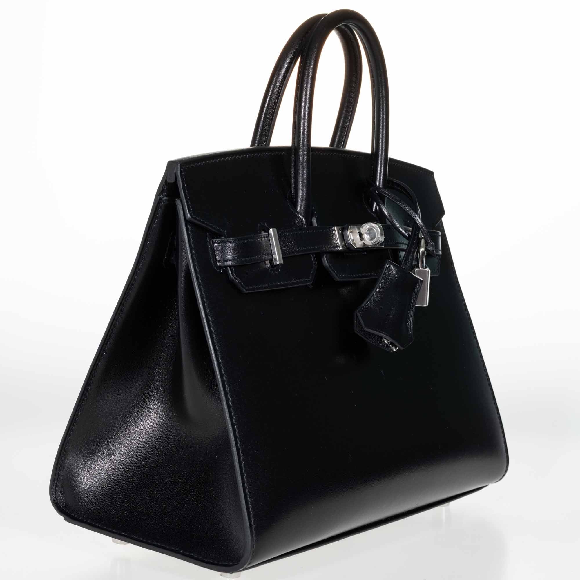 Hermès Birkin Sellier 25 Noir Box Calf Palladium Hardware