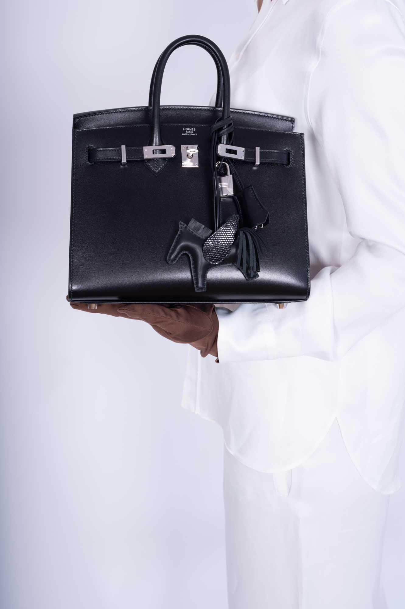 Hermès Birkin Sellier 25 Noir Box Calf Palladium Hardware