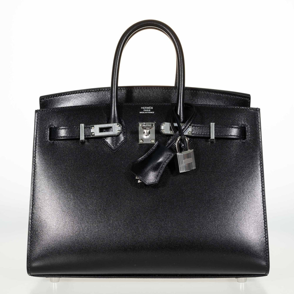 Hermès Birkin Sellier 25 Noir Box Calf Palladium Hardware