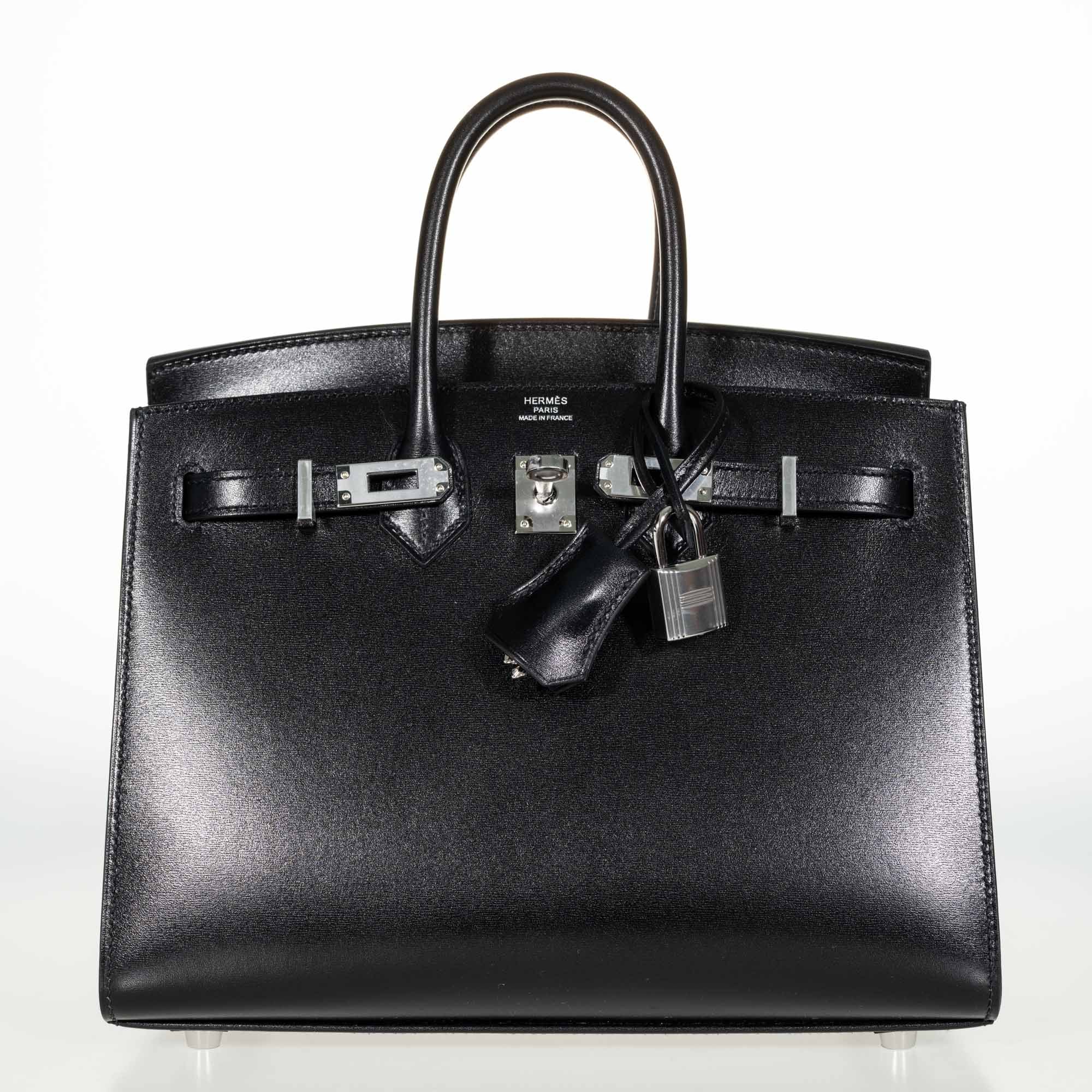 Hermès Birkin Sellier 25 Noir Box Calf Palladium Hardware